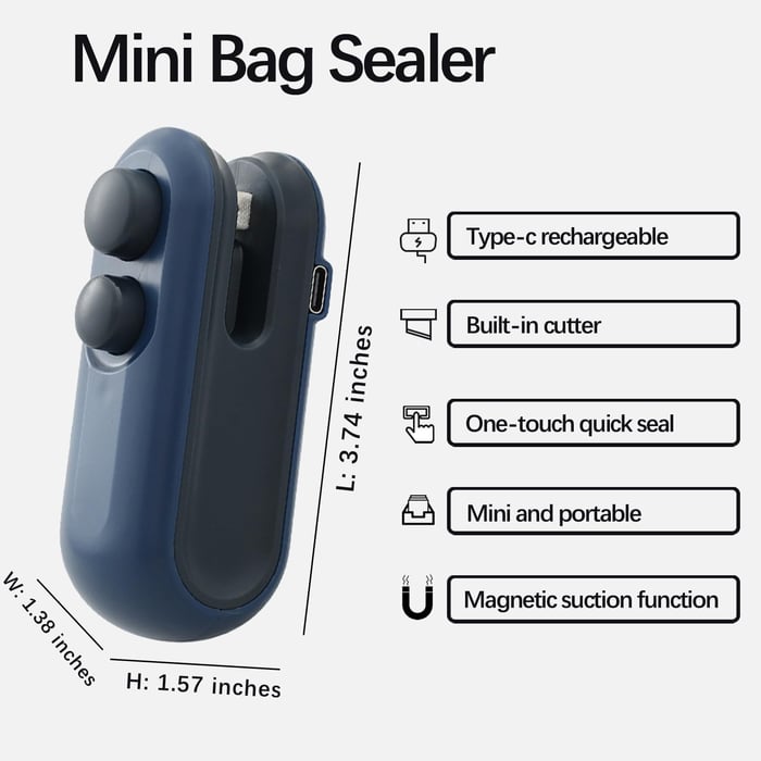 Buy 1 get 1 free💥💥💥 Mini Sealer Small Household Hand Pressure Sealer Portable Snack Plastic Bag Heat Sealing Machine