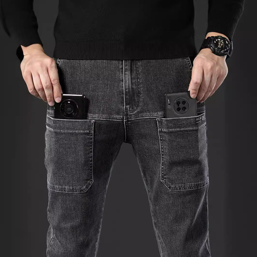 🔥Autumn Specials-50% OFF💐Men's six-pocket denim overalls👖