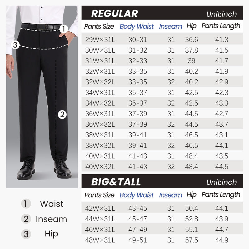 🔥 LAST DAY PROMOTION - 50%OFF 🔥👑Fliwos® Men's  Stretch Iron-free Dress Pants