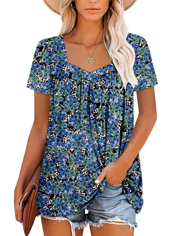 🌸Summer Specials💗Women's Summer Pleated Printed Short-Sleeves