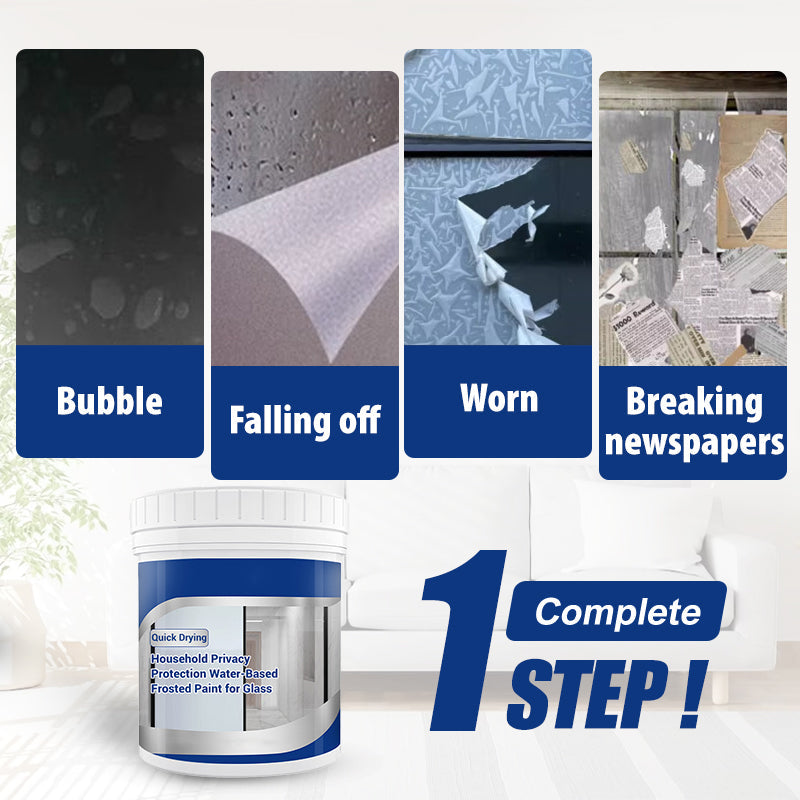 🔒 BUY 3 GET 1 FREE! 🖌️ Water-Based Frosted Glass Paint - Easy Application for Privacy, No Curtains Needed, Removable & Non-Toxic 🏠✨