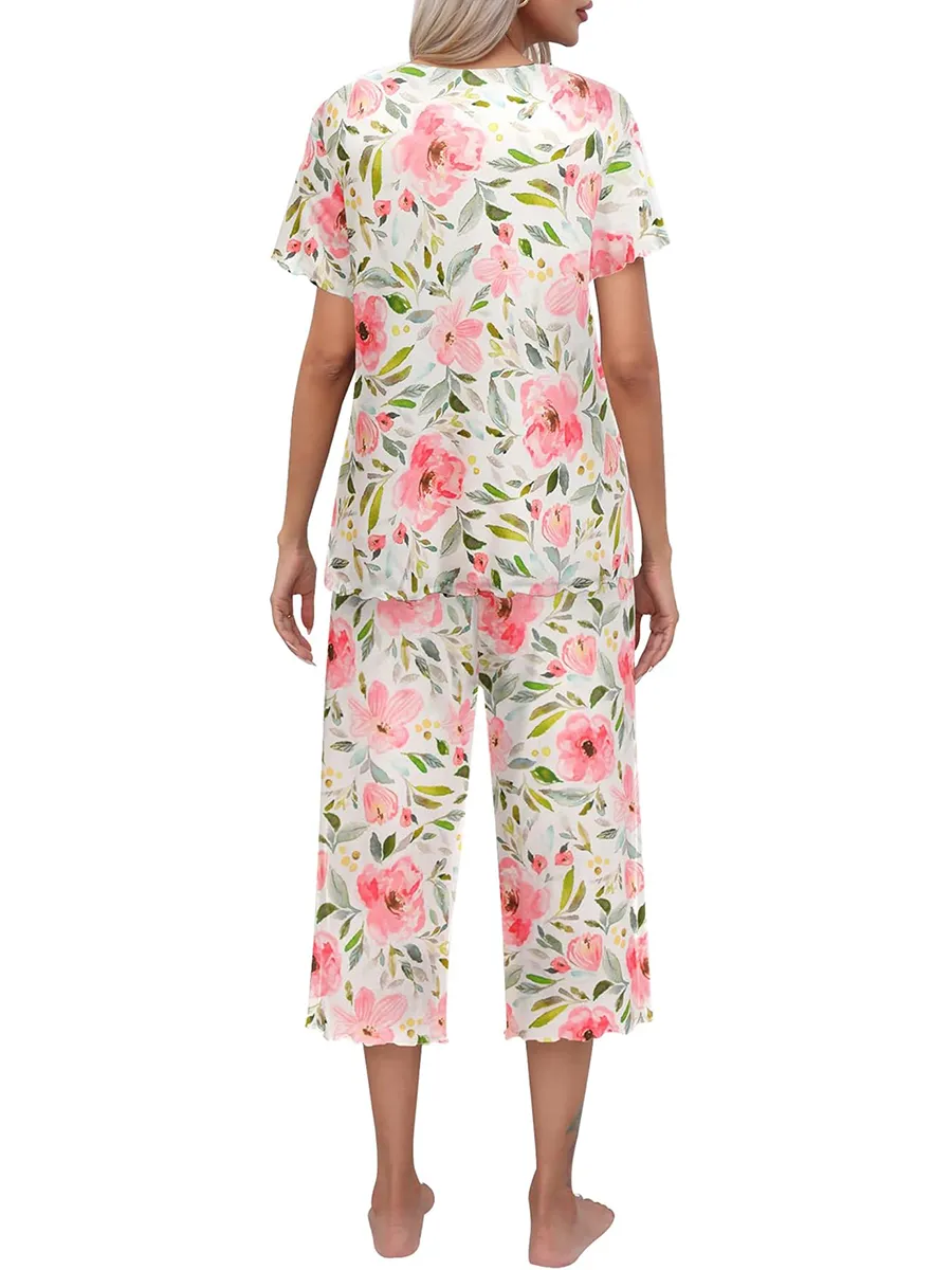 🎁Hot Sale 50% OFF⏳Printed Top & Pants Sleepwear Set for Women