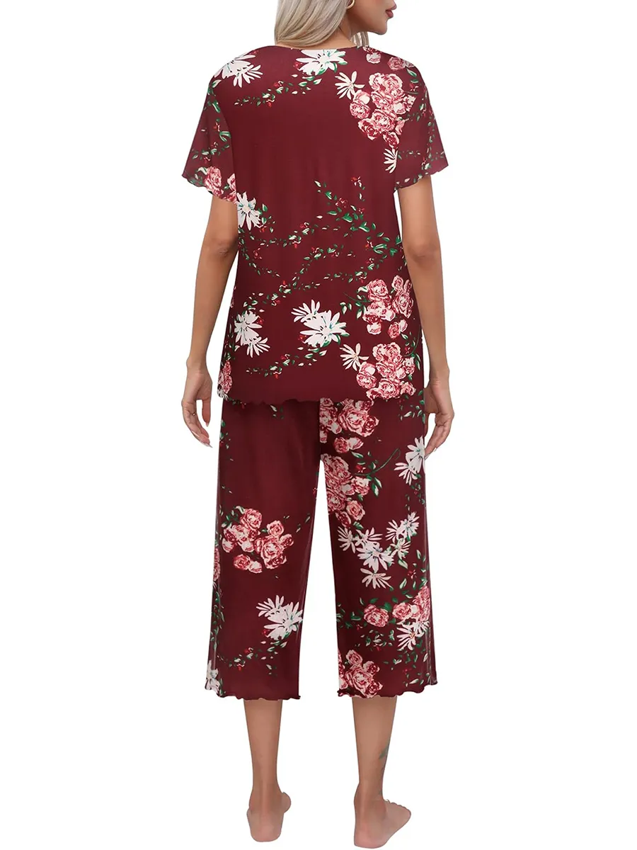 🎁Hot Sale 50% OFF⏳Printed Top & Pants Sleepwear Set for Women