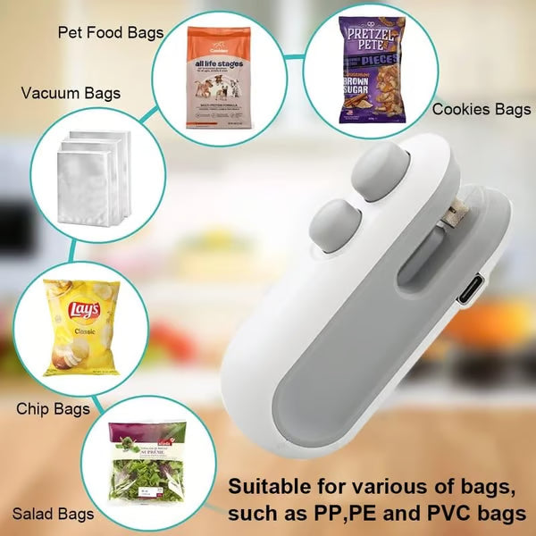 Buy 1 get 1 free💥💥💥 Mini Sealer Small Household Hand Pressure Sealer Portable Snack Plastic Bag Heat Sealing Machine