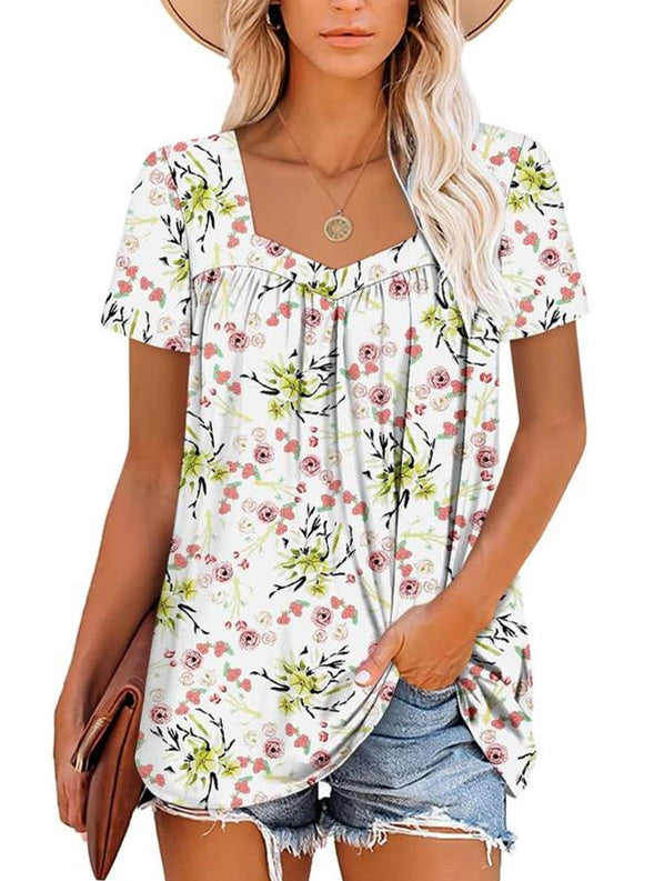 🌸Summer Specials💗Women's Summer Pleated Printed Short-Sleeves