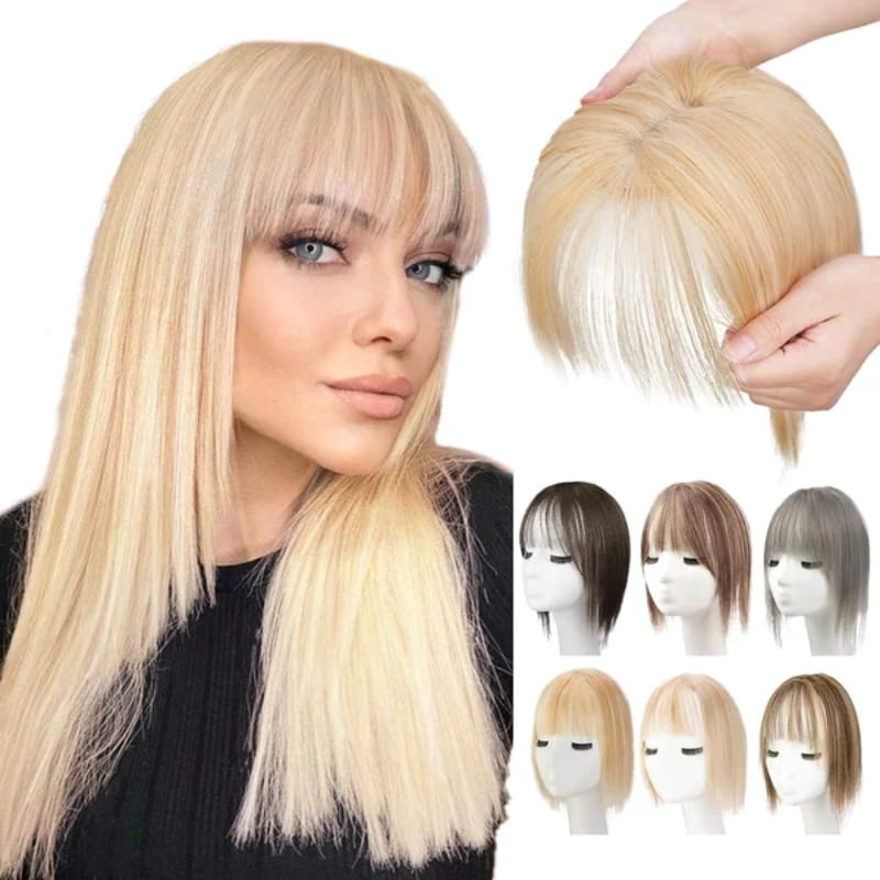💁♀️ Natural Hair Toppers with Bangs – Undetectable Volume & Style! ✨👩🦰