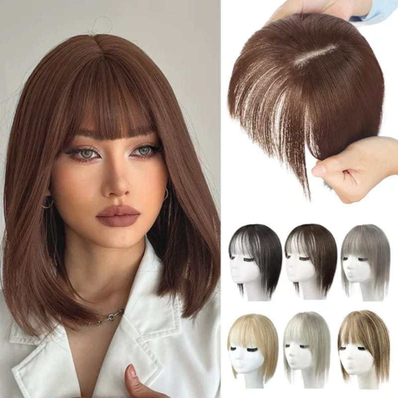 💁♀️ Natural Hair Toppers with Bangs – Undetectable Volume & Style! ✨👩🦰