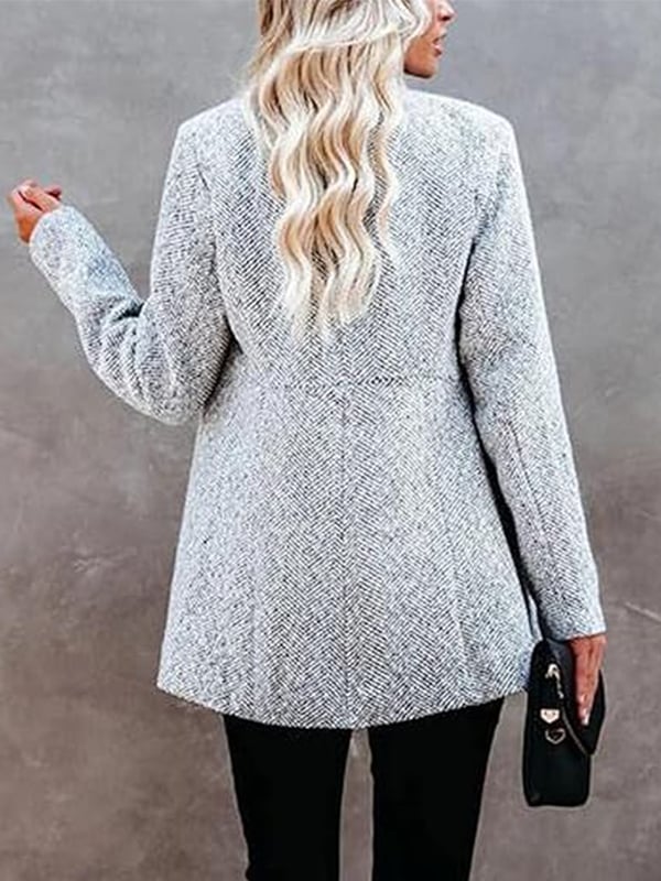 🍂Autumn Hot Sale 50% OFF🎉Women's Solid Color Pocket Long Sleeve Open Front Coat