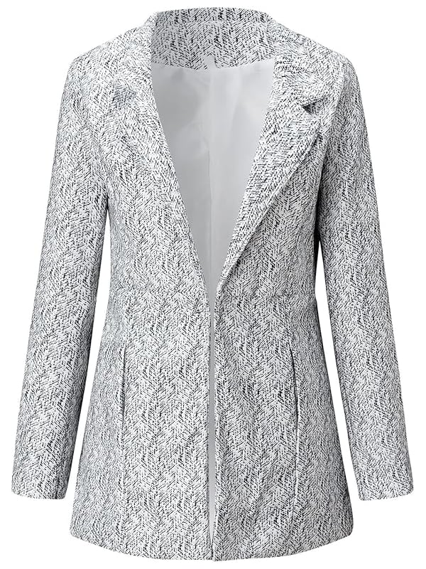 🍂Autumn Hot Sale 50% OFF🎉Women's Solid Color Pocket Long Sleeve Open Front Coat