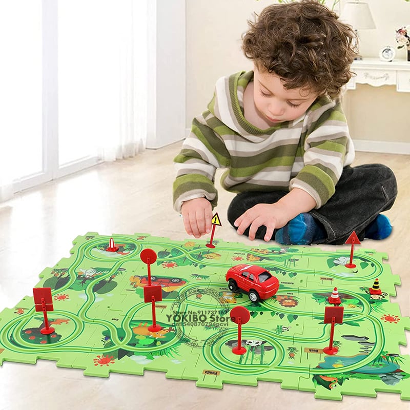 🚗Autumn Hot Sales -50% OFF🔥Children's Educational Puzzle Track Car Play Set🧩