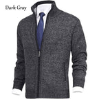 🔥50% off, while stocks last! 🎉 Men's Solid Color Stand Collar Fashion Cardigan Sweater Knit Jacket