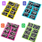 🔥Last day 50% off 🔥Metal Puzzle Ring Eight-Piece Blue Version Brain Teasers，Developing the human brain