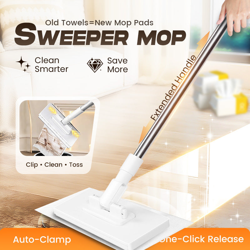 💥Hot Sale-50 discount 💥Disposable Dust Mop with 4 Reusable Cloths