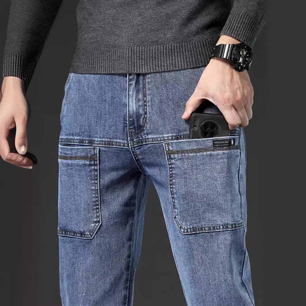 🔥Autumn Specials-50% OFF💐Men's six-pocket denim overalls👖
