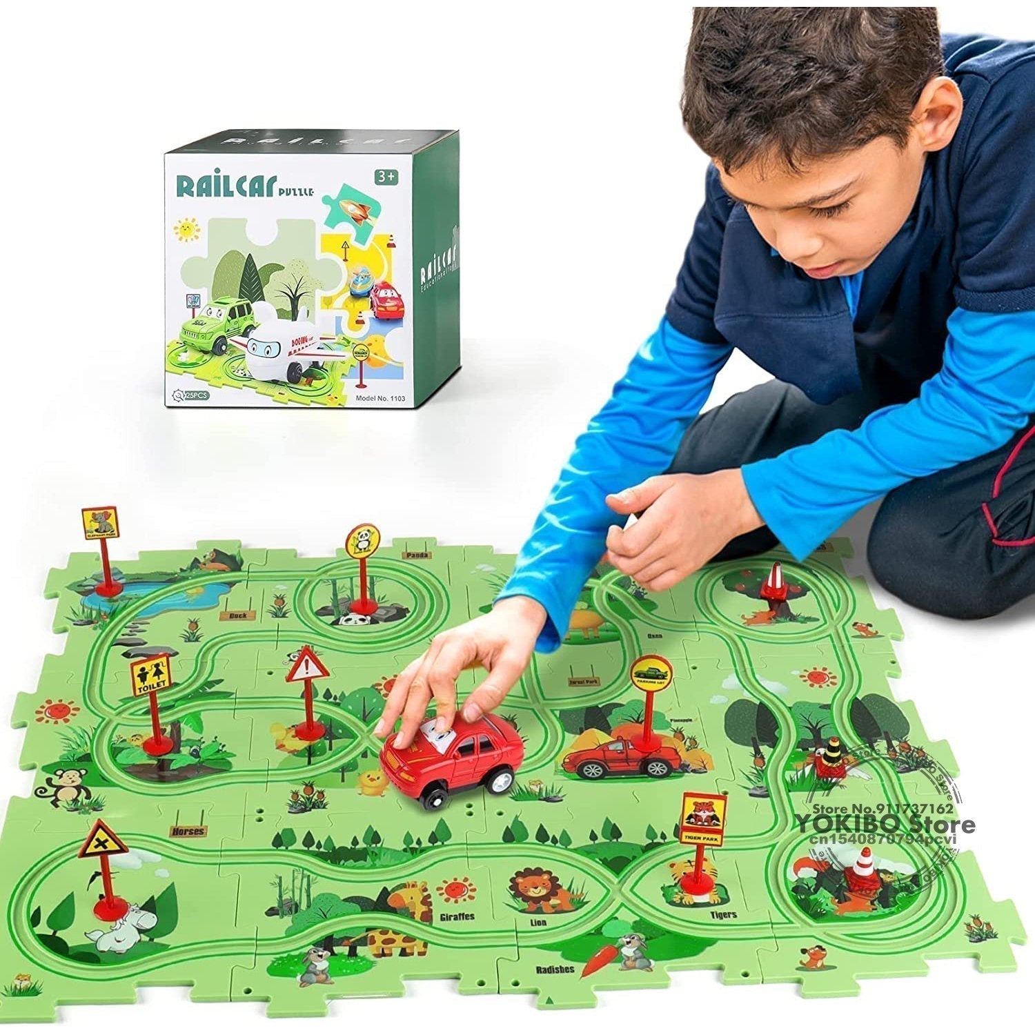 🚗Autumn Hot Sales -50% OFF🔥Children's Educational Puzzle Track Car Play Set🧩