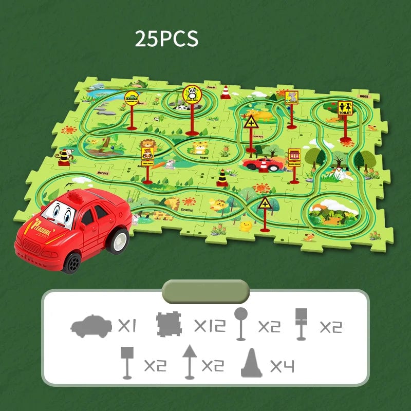 🚗Autumn Hot Sales -50% OFF🔥Children's Educational Puzzle Track Car Play Set🧩