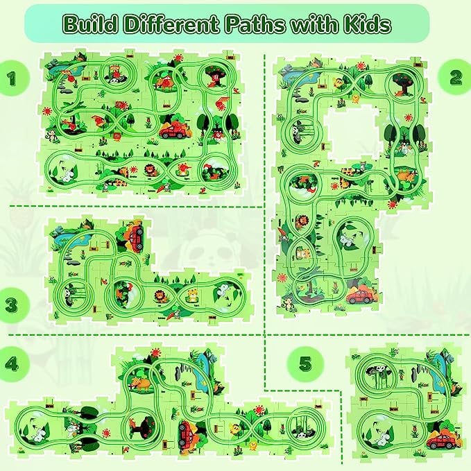 🚗Autumn Hot Sales -50% OFF🔥Children's Educational Puzzle Track Car Play Set🧩