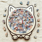 🎅Weihnachtsverkauf 50% Rabatt🐱135-Stk. Morandi-farbiges Katzenpuzzle aus Holz🎁