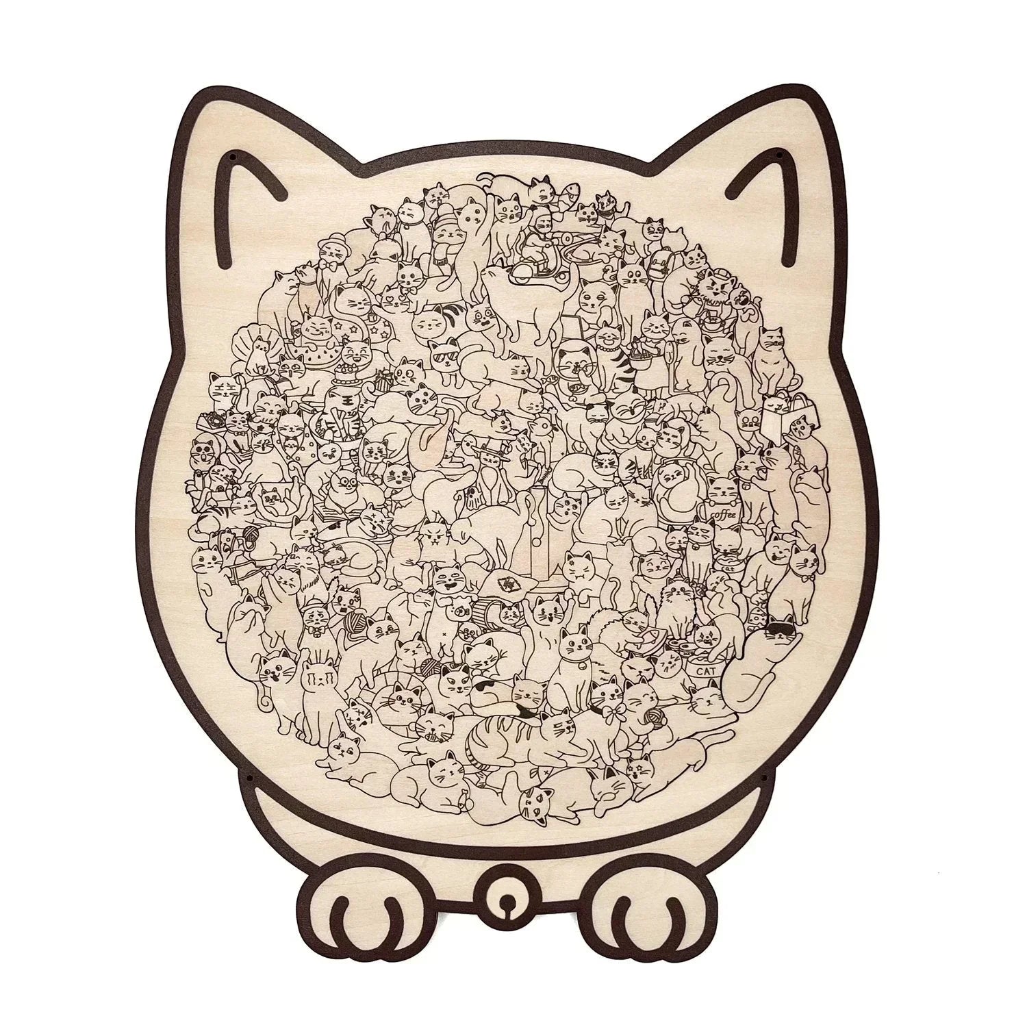🎅Weihnachtsverkauf 50% Rabatt🐱135-Stk. Morandi-farbiges Katzenpuzzle aus Holz🎁