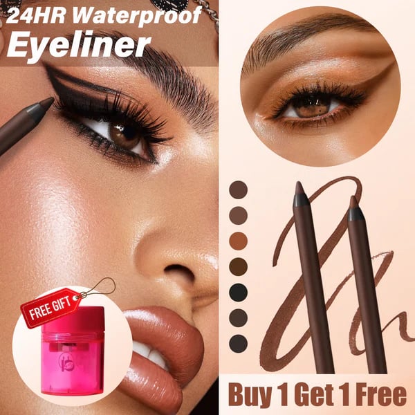ONLY £8.99🔥Buy 1 Get 1 Free🔥🌟24 HR Waterproof Eyeliner Duo Sharpenable Eye Pencil💦Free makeup pencil sharpener