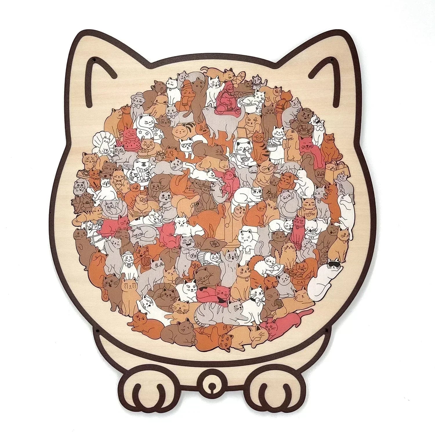 🎅Weihnachtsverkauf 50% Rabatt🐱135-Stk. Morandi-farbiges Katzenpuzzle aus Holz🎁