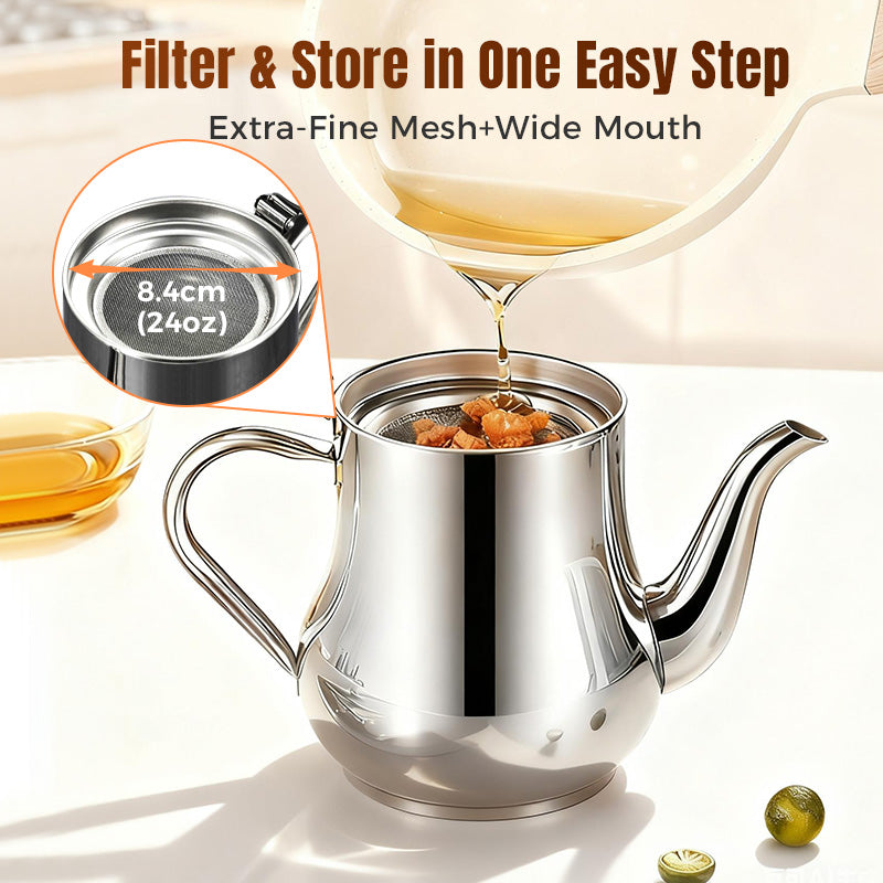 💥Hot sale 50% discount💥Stainless Steel Oil Filter Pot