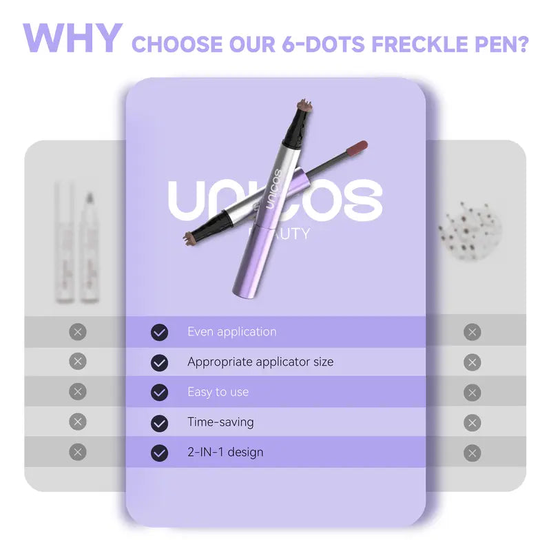 🌸LAST DAY - BUY 1 GET 1 FREE🌸UNICOS 2-IN-1 Freckle Pen with Blush, Natural Freckle Makeup, Faux Freckle Stamp, Quick-Drying, Long-Lasting & Waterproof, dealsforyouday