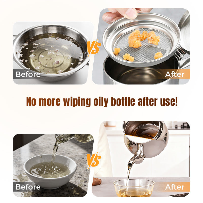 💥Hot sale 50% discount💥Stainless Steel Oil Filter Pot