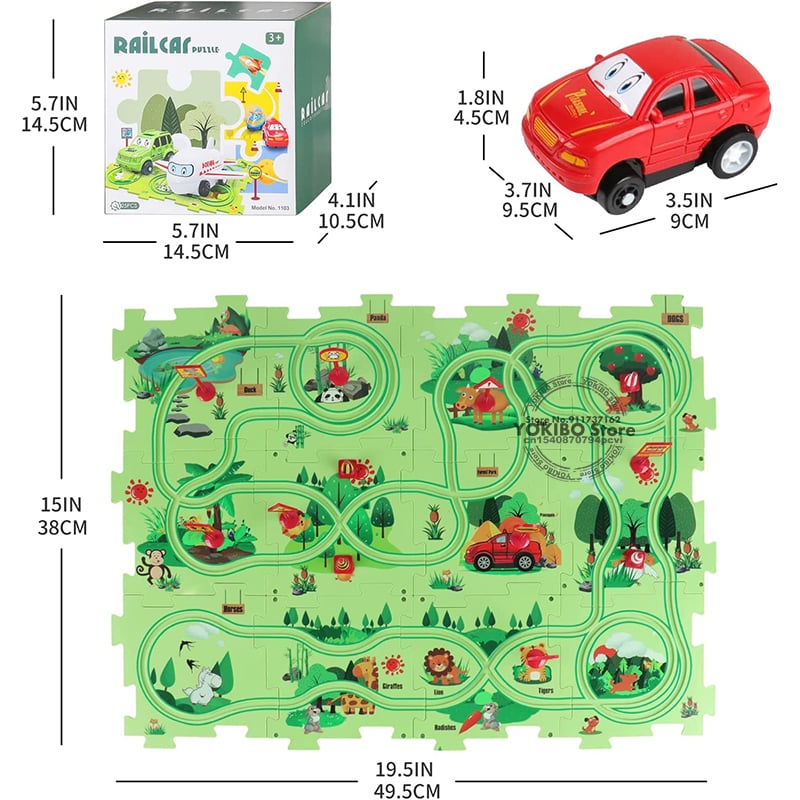 🚗Autumn Hot Sales -50% OFF🔥Children's Educational Puzzle Track Car Play Set🧩