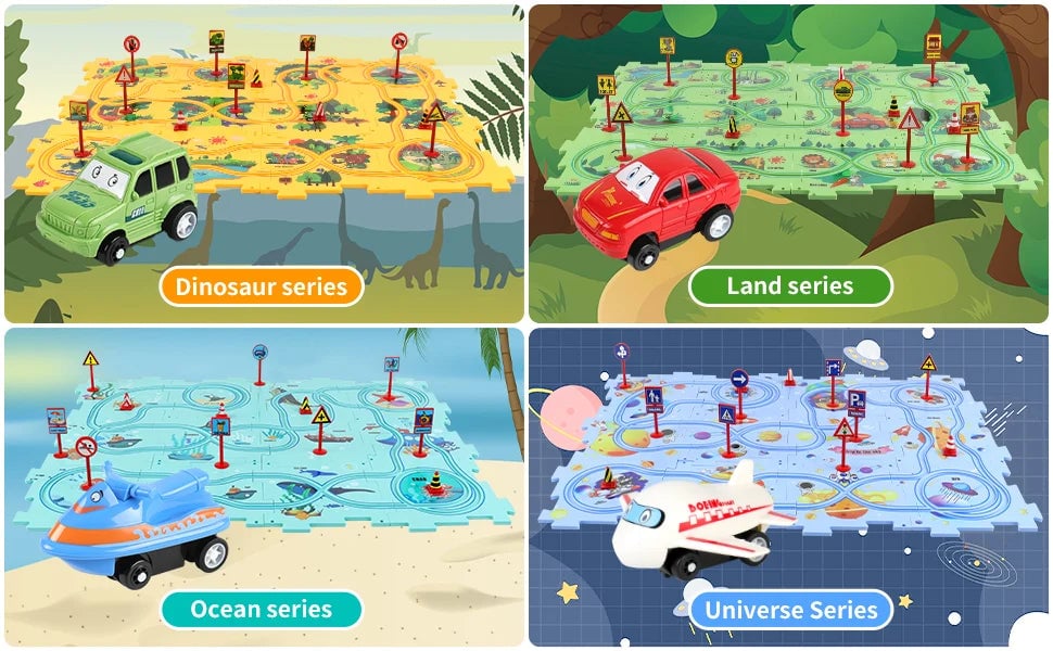 🚗Autumn Hot Sales -50% OFF🔥Children's Educational Puzzle Track Car Play Set🧩