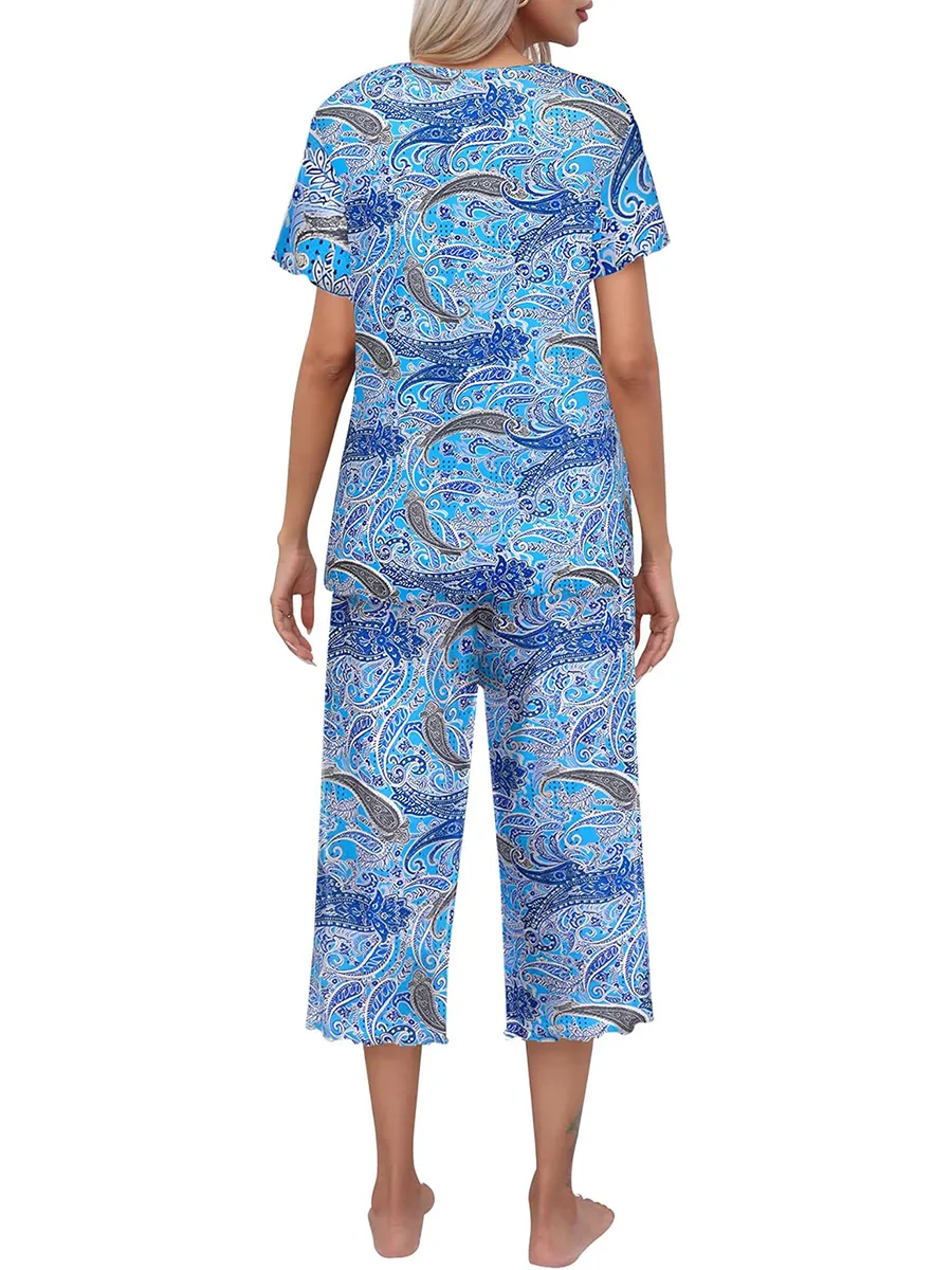 🎁Hot Sale 50% OFF⏳Printed Top & Pants Sleepwear Set for Women