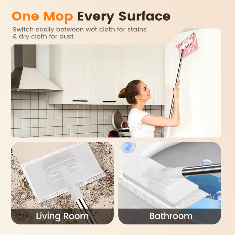 💥Hot Sale-50 discount 💥Disposable Dust Mop with 4 Reusable Cloths