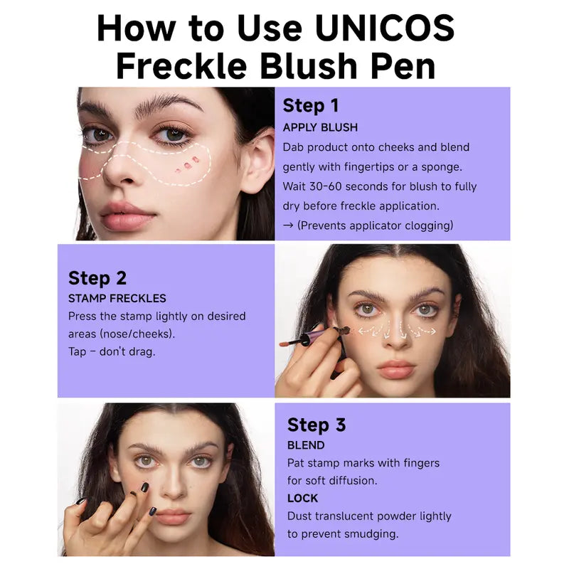 🌸LAST DAY - BUY 1 GET 1 FREE🌸UNICOS 2-IN-1 Freckle Pen with Blush, Natural Freckle Makeup, Faux Freckle Stamp, Quick-Drying, Long-Lasting & Waterproof, dealsforyouday