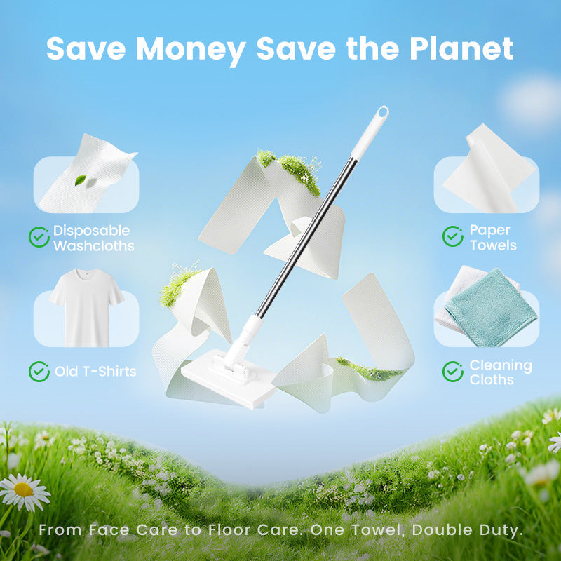 💥Hot Sale-50 discount 💥Disposable Dust Mop with 4 Reusable Cloths