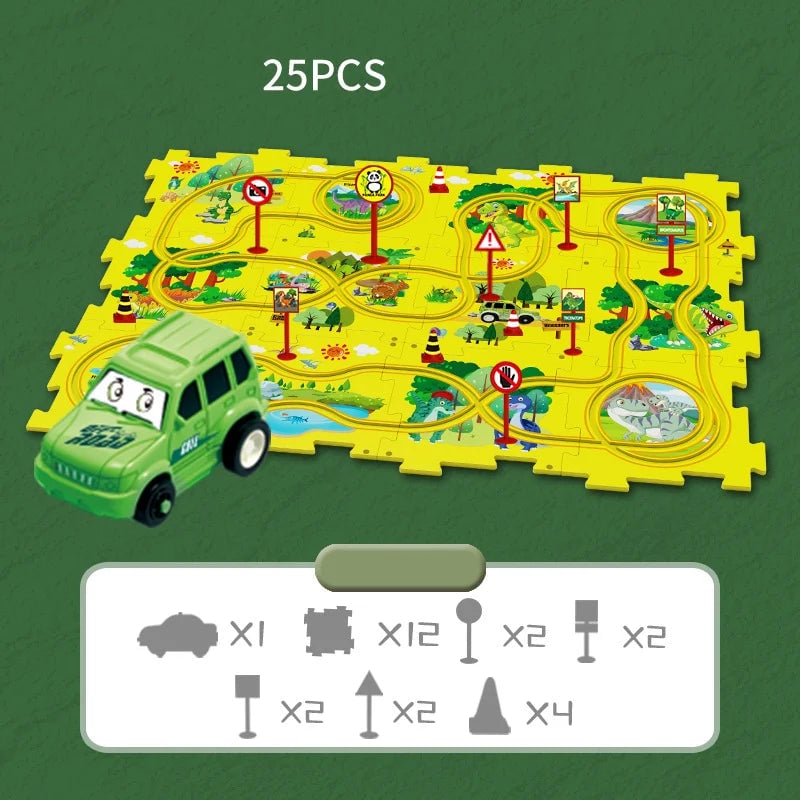 🚗Autumn Hot Sales -50% OFF🔥Children's Educational Puzzle Track Car Play Set🧩