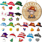 🍁Christmas Best Decorations🎄Interchangeable Wooden Gnome Welcome Sign🎈
