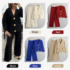 ⏳ Limited time 50% off! 💥Gold Button Soft Knit Trouser Co-Ord，Made of natural plant fibers