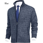 🔥50% off, while stocks last! 🎉 Men's Solid Color Stand Collar Fashion Cardigan Sweater Knit Jacket