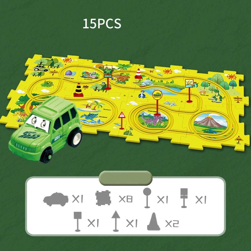 🚗Autumn Hot Sales -50% OFF🔥Children's Educational Puzzle Track Car Play Set🧩
