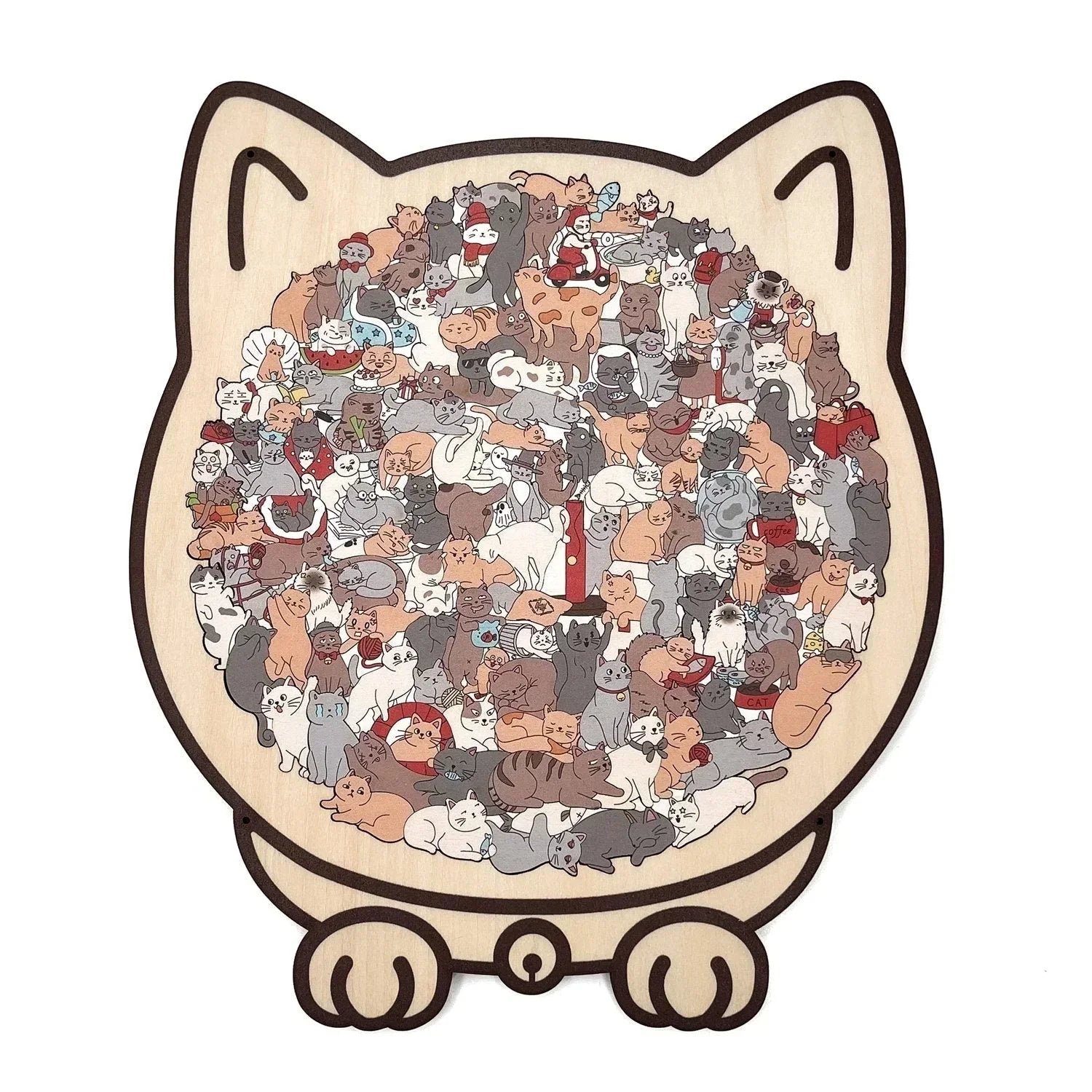 🎅Weihnachtsverkauf 50% Rabatt🐱135-Stk. Morandi-farbiges Katzenpuzzle aus Holz🎁