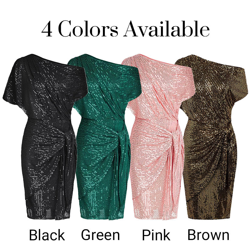 🔥 LAST DAY PROMOTION - 50%OFF 🔥💜 Women's One Shoulder Sequin Sparkling Party Club Dress