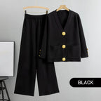 ⏳ Limited time 50% off! 💥Gold Button Soft Knit Trouser Co-Ord，Made of natural plant fibers