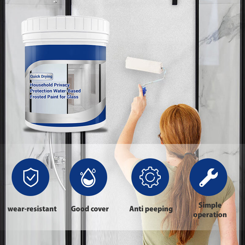 🔒 BUY 3 GET 1 FREE! 🖌️ Water-Based Frosted Glass Paint - Easy Application for Privacy, No Curtains Needed, Removable & Non-Toxic 🏠✨