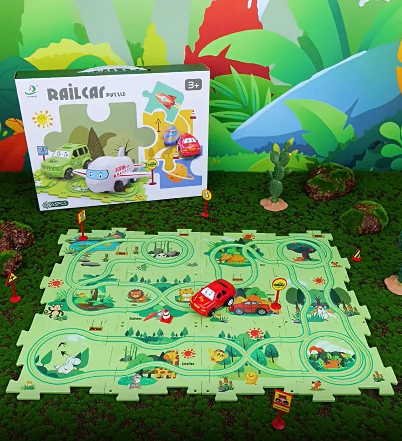 🚗Autumn Hot Sales -50% OFF🔥Children's Educational Puzzle Track Car Play Set🧩