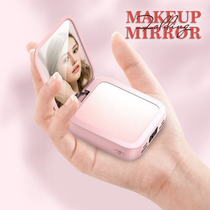 Rhinestone Makeup Mirror Mini Power Bank（50% OFF）