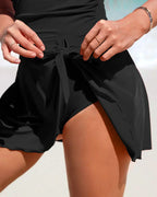 🎁Last Day Promotion 60% OFF🔥🌟Deep V Knot Detail Skirted Swimsuit