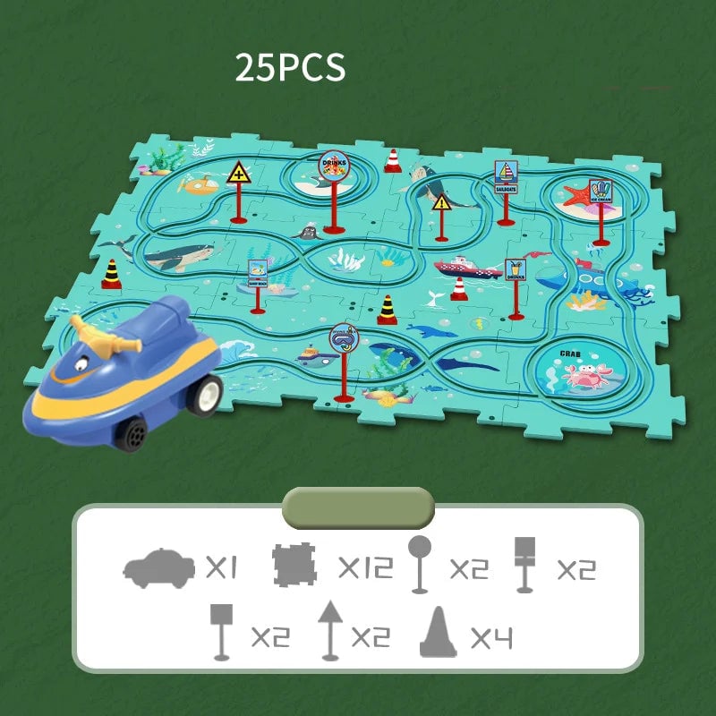 🚗Autumn Hot Sales -50% OFF🔥Children's Educational Puzzle Track Car Play Set🧩