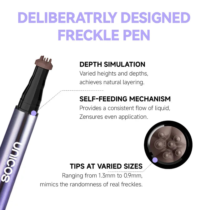 🌸LAST DAY - BUY 1 GET 1 FREE🌸UNICOS 2-IN-1 Freckle Pen with Blush, Natural Freckle Makeup, Faux Freckle Stamp, Quick-Drying, Long-Lasting & Waterproof, dealsforyouday