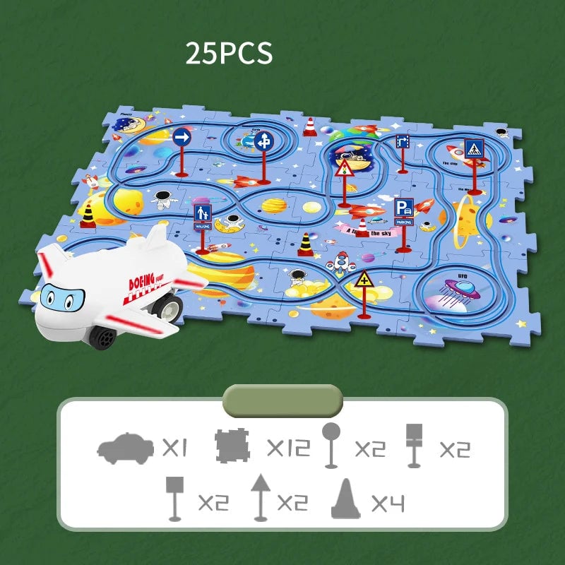 🚗Autumn Hot Sales -50% OFF🔥Children's Educational Puzzle Track Car Play Set🧩