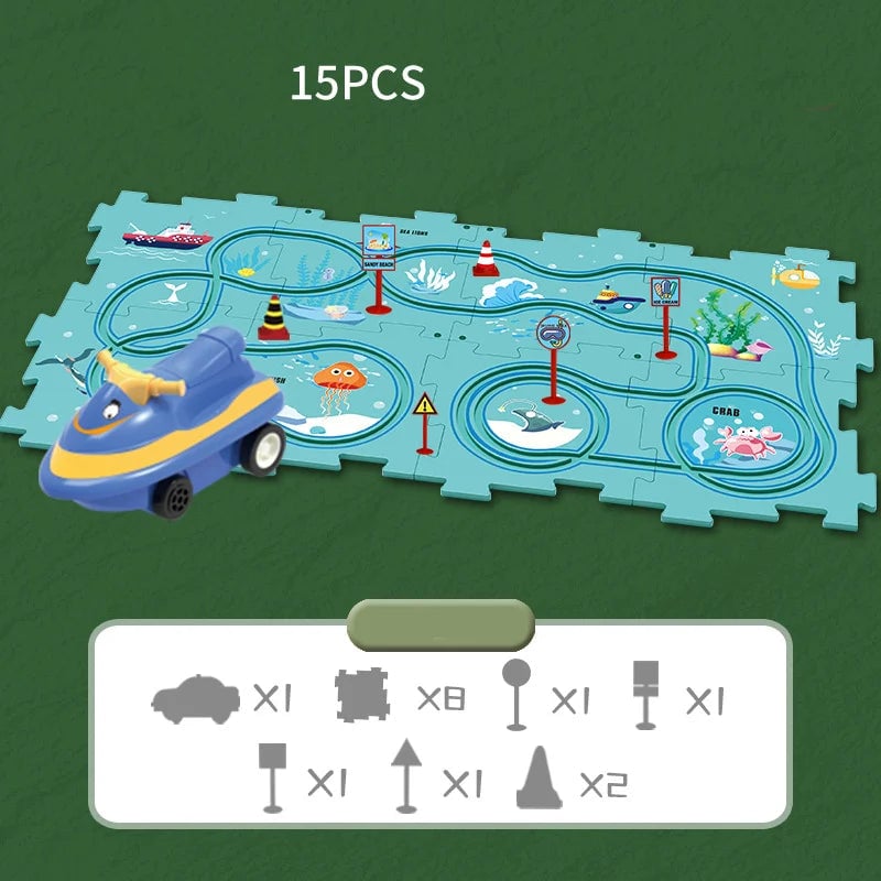 🚗Autumn Hot Sales -50% OFF🔥Children's Educational Puzzle Track Car Play Set🧩
